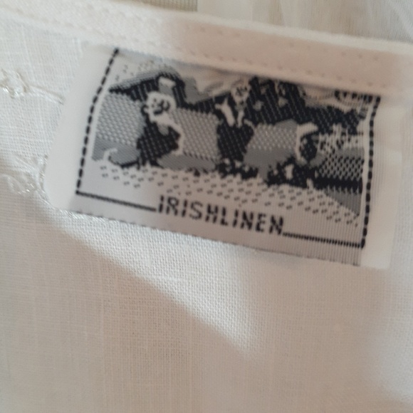 Irishlinen White Linen Blouse with sequin design - Picture 8 of 8